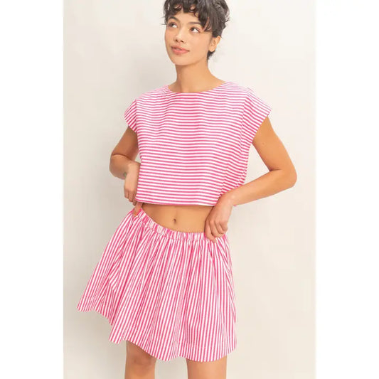 PIPPA STRIPED TOP - PINK