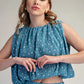 PAISLEY PLEATED POLKA DOT TOP