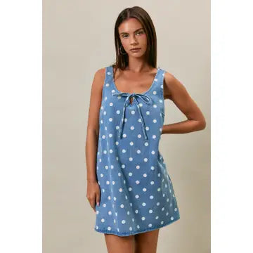 POLKA DOT DENIM DRESS