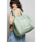 FLORAL QUILTED WEEKENDER TOTE BAG - SAGE MULTI