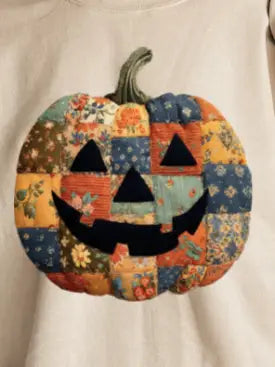 QUILTED PUMPKIN CREWNECK