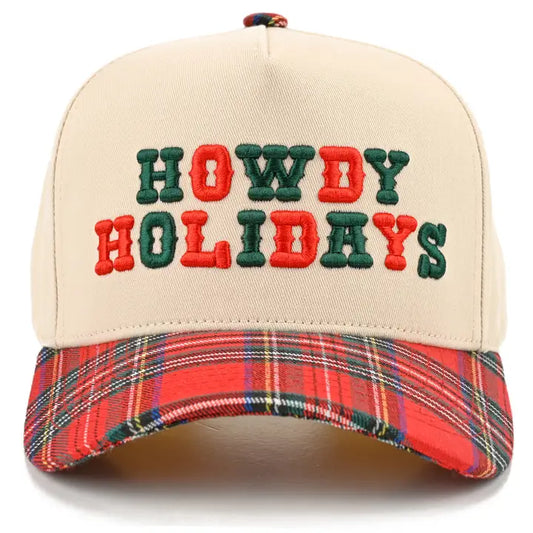 HOWDY HOLIDAYS TRUCKER HAT - RED