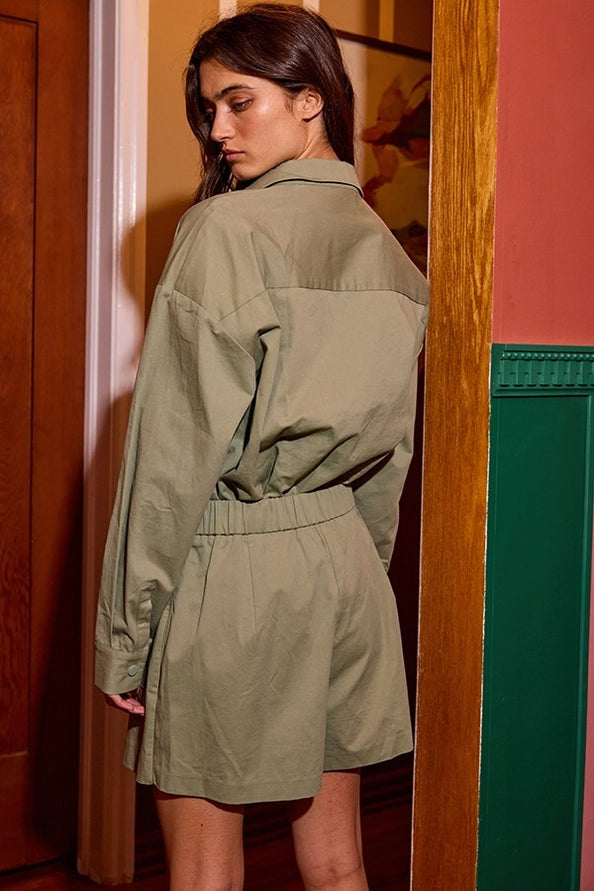 Utility Long Sleeve Romper