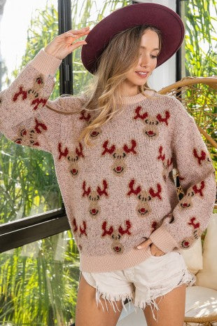 RUDOLPH CHRISTMAS KNIT PULLOVER
