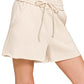 FLEECE RAW HEM SHORTS