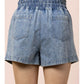ELASTIC WAIST CHAMBRAY SHORTS