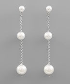 PEARL DROP EARRINGS - SILVER
