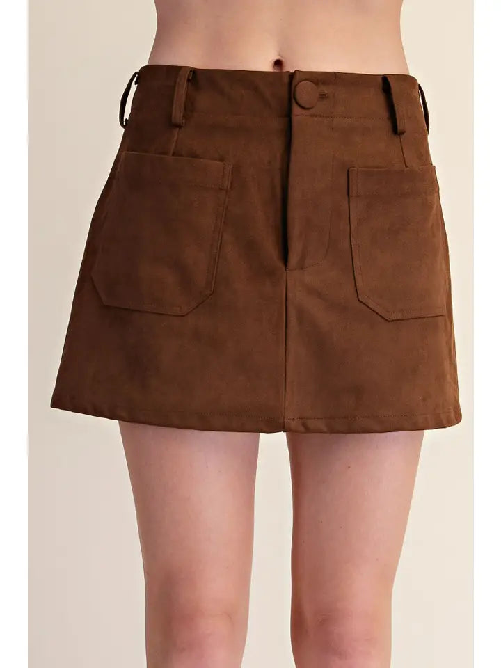TOUCH OF FALL SUEDE SKORT
