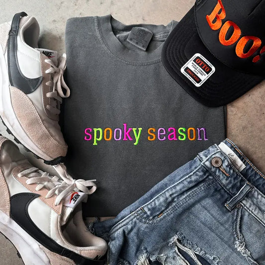 SPOOKY SEASON EMBROIDERED TEE