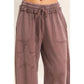 MINERAL WASH STAR PATCH WIDE LEG PANTS