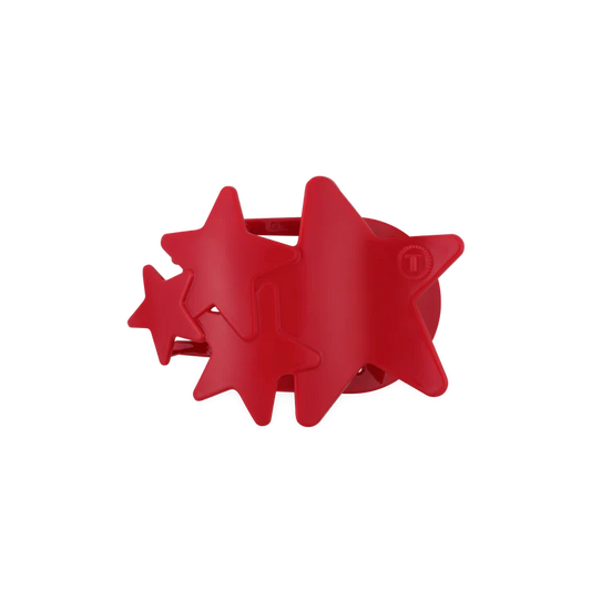 TELETIES - SHOOTING STARS FLAT HAIR CLIP - RED - MEDIUM