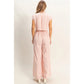 STRIPED BUTTON-DOWN JUMPSUIT - PINK
