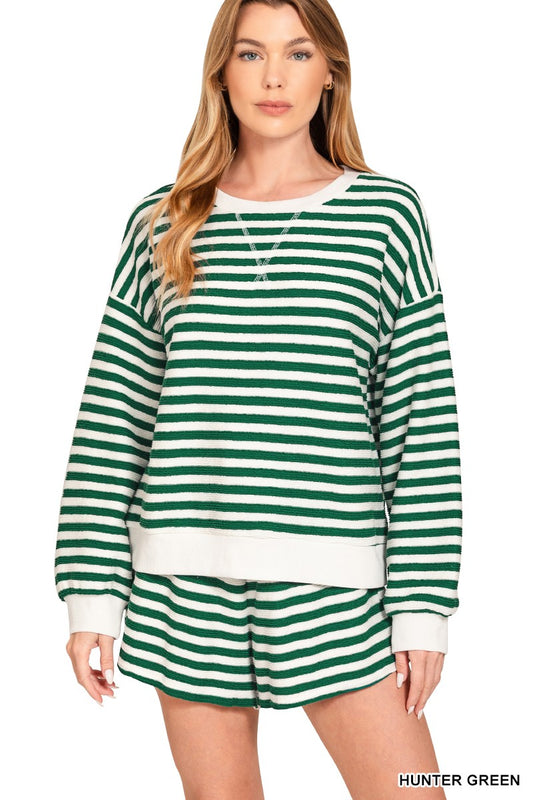 HUNTLEY STRIPED SHORTS - GREEN