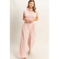STRIPED BUTTON-DOWN JUMPSUIT - PINK
