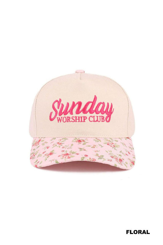 SUNDAY WORSHIP CLUB HAT - FLORAL