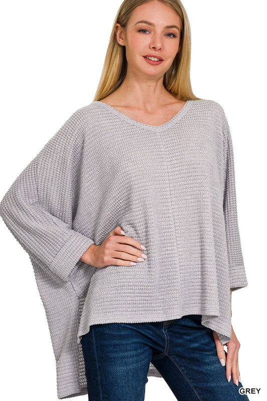 3/4 SLEEVE JACQUARD SWEATER