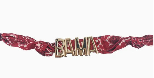 INITIAL CHARM BANDANA NECKLACE - BAMA