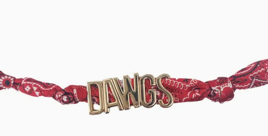 INITIAL CHARM BANDANA NECKLACE - DAWGS