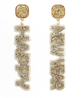 "Happy New Year" Glitter Drop Earrings