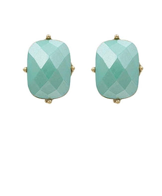 Rectangular Acetate Earrings - Mint