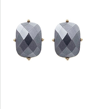 Rectangular Acetate Earrings - Black
