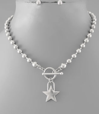 Star Lock & Ball Necklace
