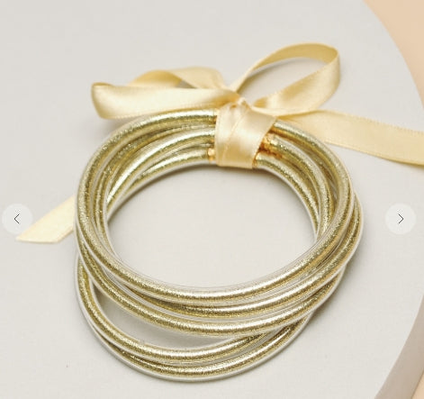 Jelly Tube Bracelet Set - Gold