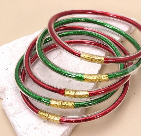 Jelly Tube Bracelet Set - Christmas