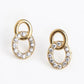 Waterproof Jewelry - Double Circle Link Studs - Gold