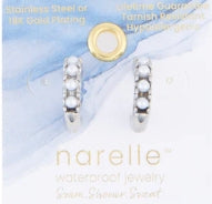 Waterproof Jewelry - Pearl C-Hoops - Silver