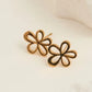 Waterproof Jewelry - Flower Studs - Gold
