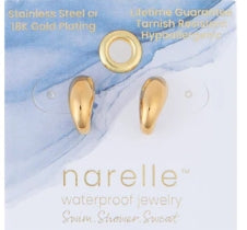 Waterproof Jewelry - Half Loop Hoops - Gold