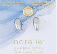 Waterproof Jewelry - Half Loop Hoops - Silver
