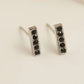 Waterproof Jewelry - Gem Bar Studs - Black/Silver
