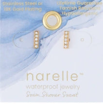 Waterproof Jewelry - Gem Bar Studs - Gold