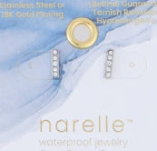 Waterproof Jewelry - Gem Bar Studs - Silver