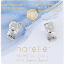 Waterproof Jewelry - Inlay Huggie Hoops - Silver
