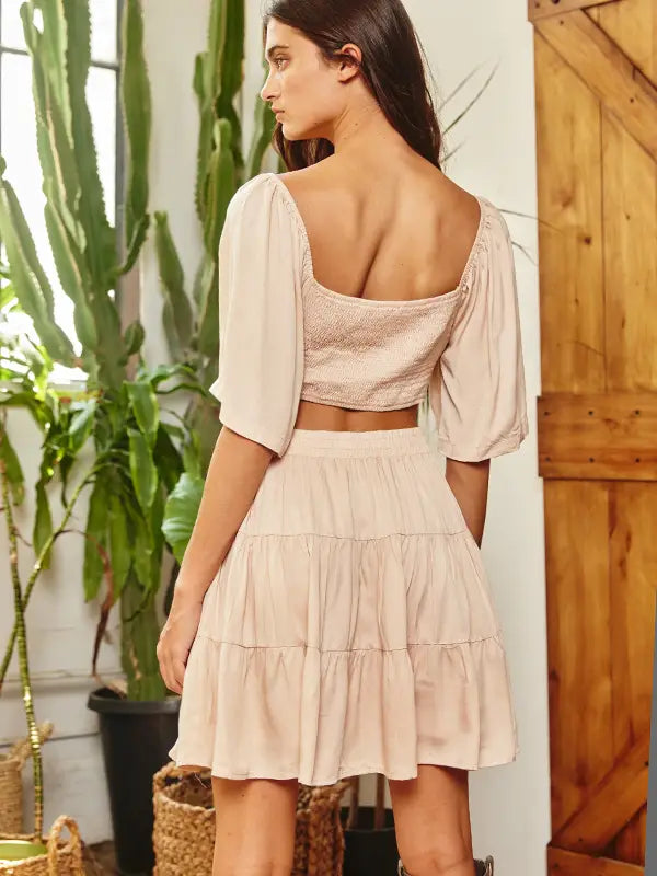 Cut Out Tiered Mini Dress