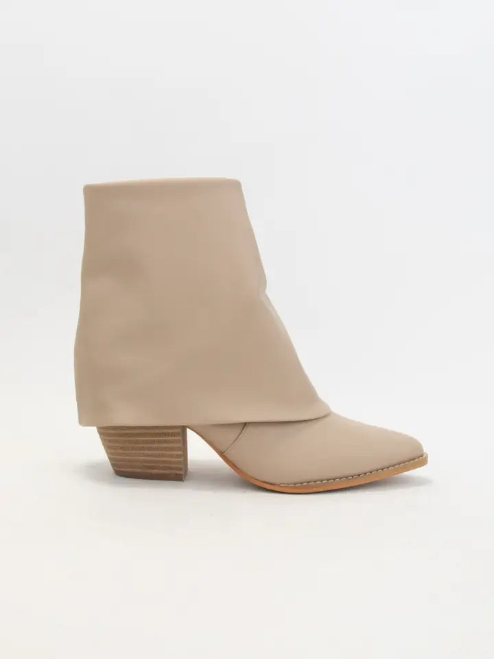 BLAZE FOLD OVER ANKLE BOOTIES - TAUPE