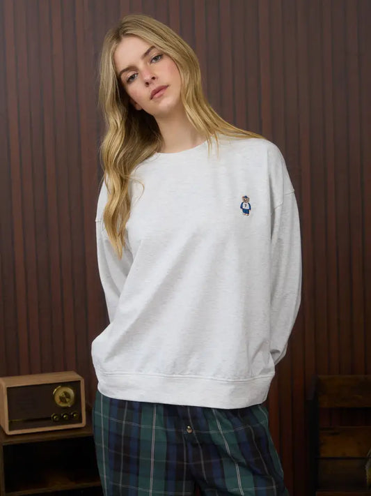TEDDY BEAR EMBROIDERED TOP