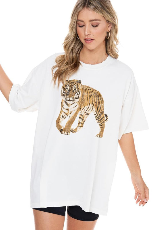 VINTAGE TIGER GRAPHIC TEE - WHITE
