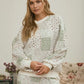 FLORAL QUILT KNIT TOP