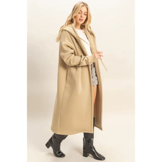 FLEECE FRENCH TERRY HOOD COAT