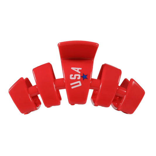 TELETIES - USA CLASSIC CLAW CLIP - RED - MEDIUM