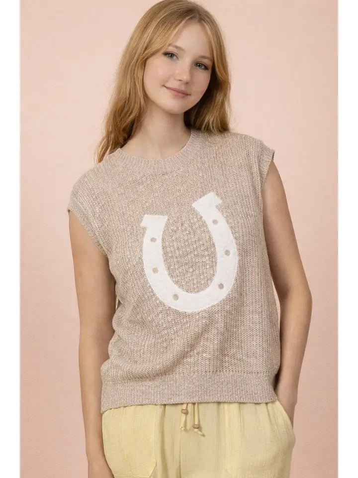 HORSESHOE SWEATER KNIT VEST