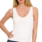 DOUBLE LAYER V-NECK TANK TOP