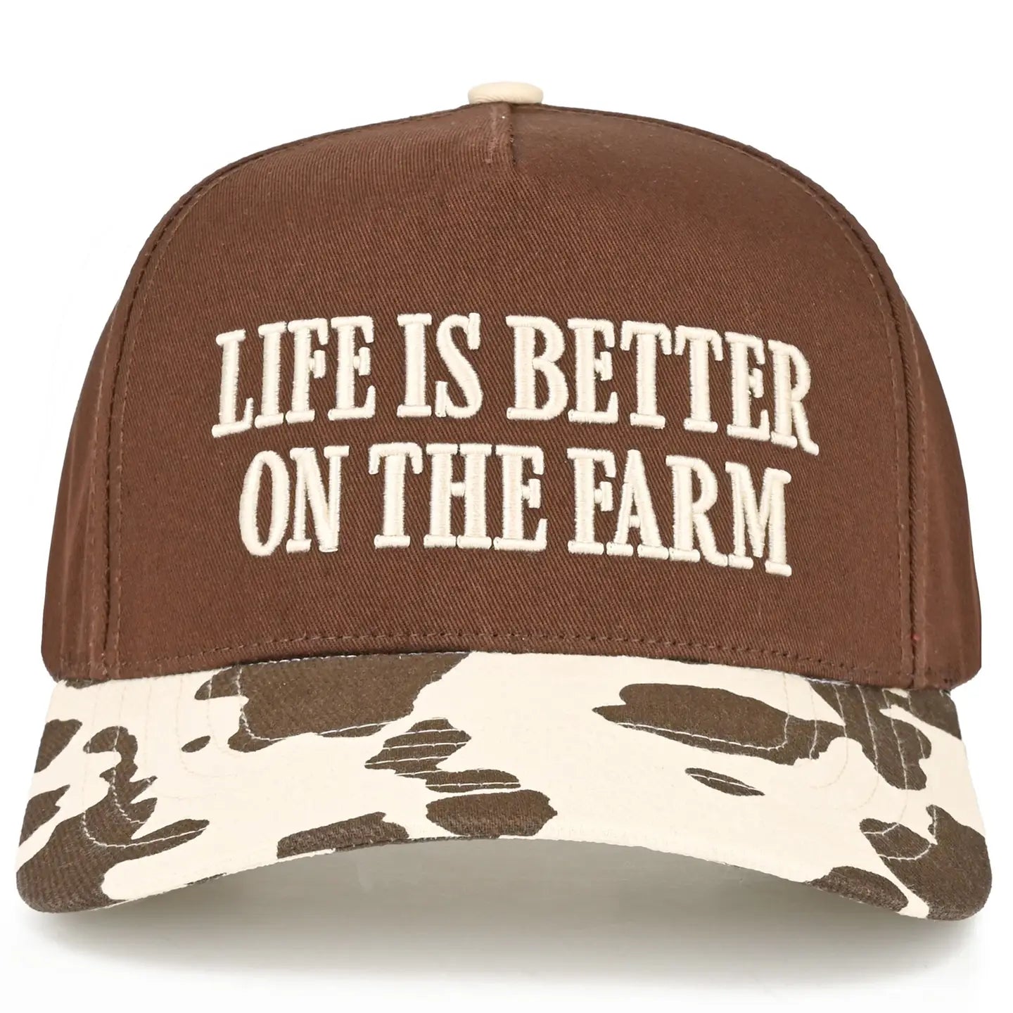 Life Is Better On The Farm Hat - Cow/Brown
