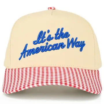 It's The American Way Hat - Red Gingham
