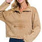 Acid Wash Half Snap Pullover
