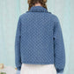 Washed Quilted Denim Front Tie Jacket